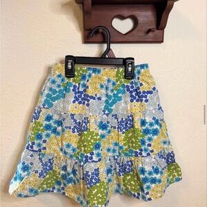 GAP Kids Floral Patchwork Skirt - Blue, Green, Yellow